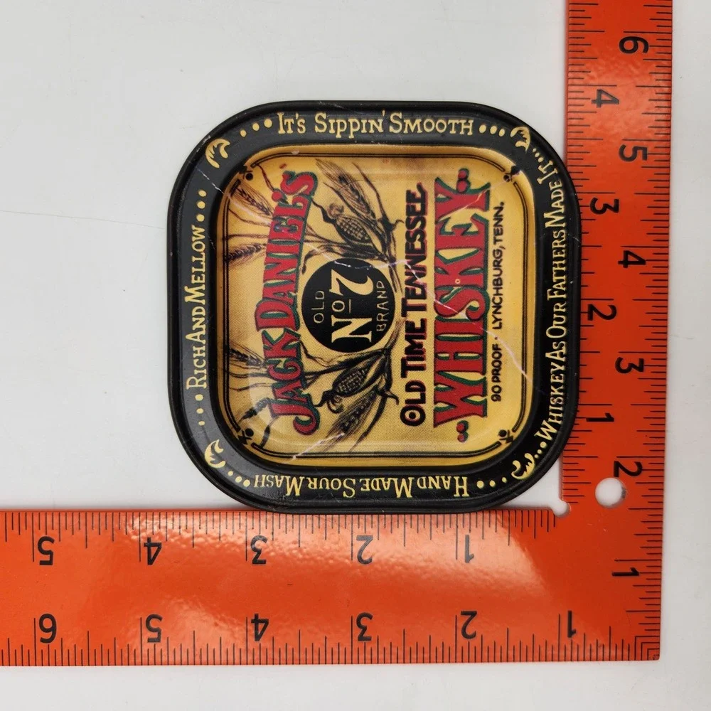 Jack Daniels Old No 7 Tennessee Whiskey Vintage Metal Square Tip/Ashtray Tray